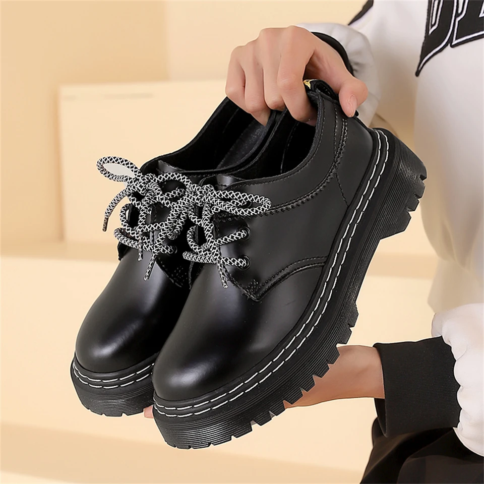 

2023 Spring Autumn Black Men Platform Flats Shoes Women Loafers Slip on Boat Shoes Designer Unisex Couple Casual Leather Oxfords