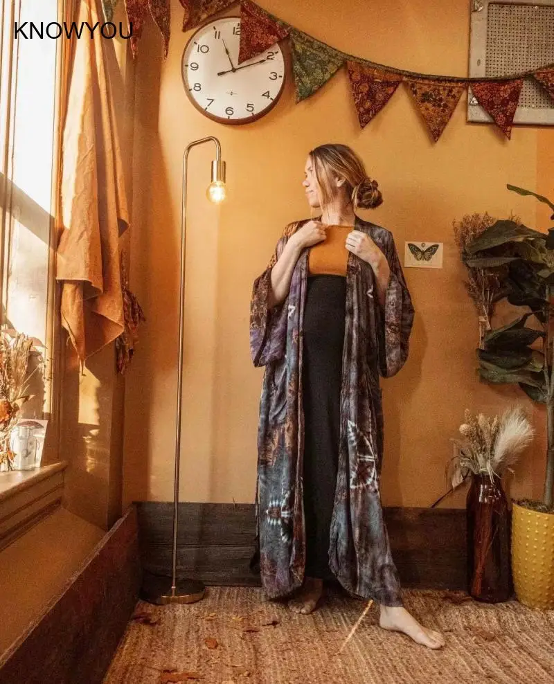 2025 New New Kimono Africa Print Kaftans Dress Cover-Ups Pregnant Woman Cardigan Robe Sexy Holiday Beach Outfits Women Swimwear 3