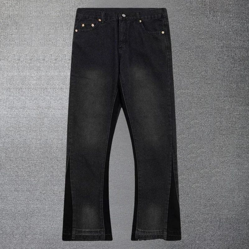 

Black Patchwork Punk Hip Hop Jeans Pants Streetwear Men Women Jeans High Street Jeans Destroyed Ripped Jeans Baggy Jeans For Men