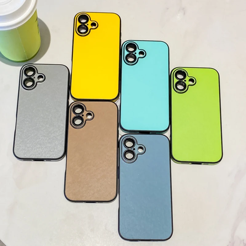 Elegant PU Leather Phone Case with Lens Protection and Shockproof Back Cover
