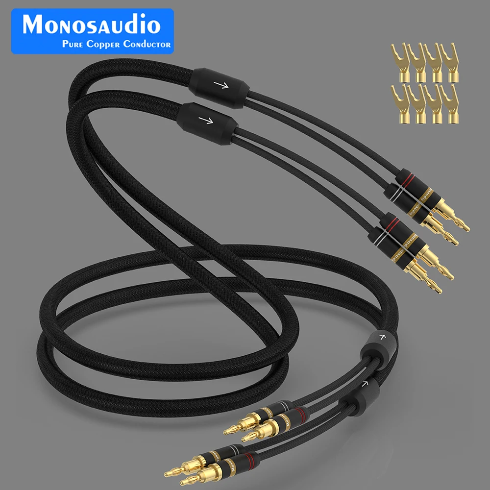 

Pair Monosaudio S801 hifi Audio 5N OFC Audiophile loudspeaker cable ,audiophile Speaker Cable hifi loudspeaker cable