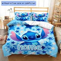 Personalized Duvet Custom Cute Stitch Angel Disney Bedding Set King Twin Double Child 3 Piece Polyester Duvet Cover Set-QIAN 2