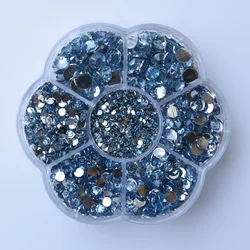 Premium Resin Round Flatback Rhinestones - 5000pcs Crystal Gems for Jewelry and 3D Decorative Crafts (Light Blue)