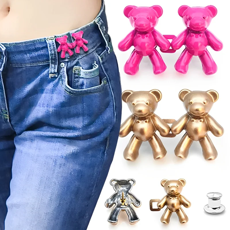 

New Bear Buttons Removable Without Nail Without Seam Waist Button Cowboy Pants Waist Size Change Small Accept Waist Buttons