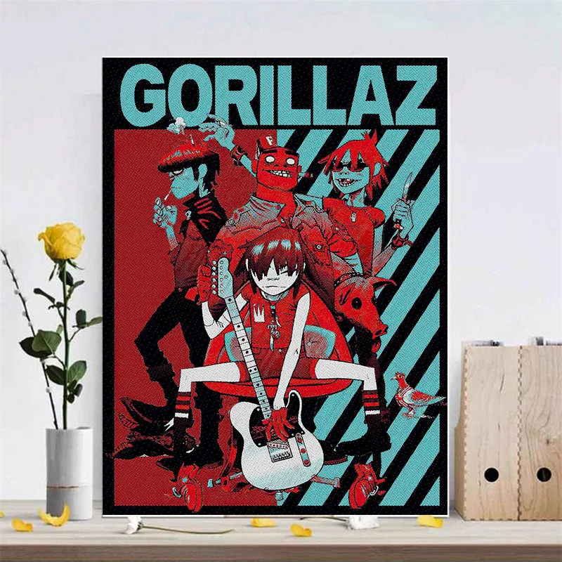 Gorillaz Hip-Hop Band Artistic Canvas Wall Art