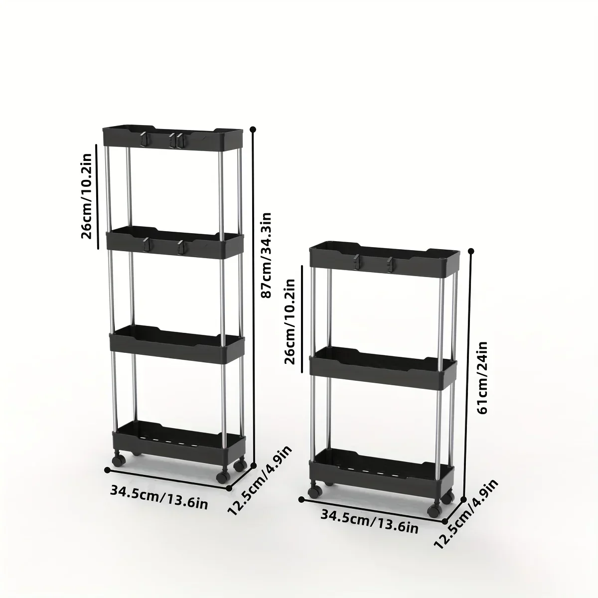Toilet, bathroom, crevice storage rack, kitchen, narrow cabinet, living room, floor standing crevice rack，1pc 4