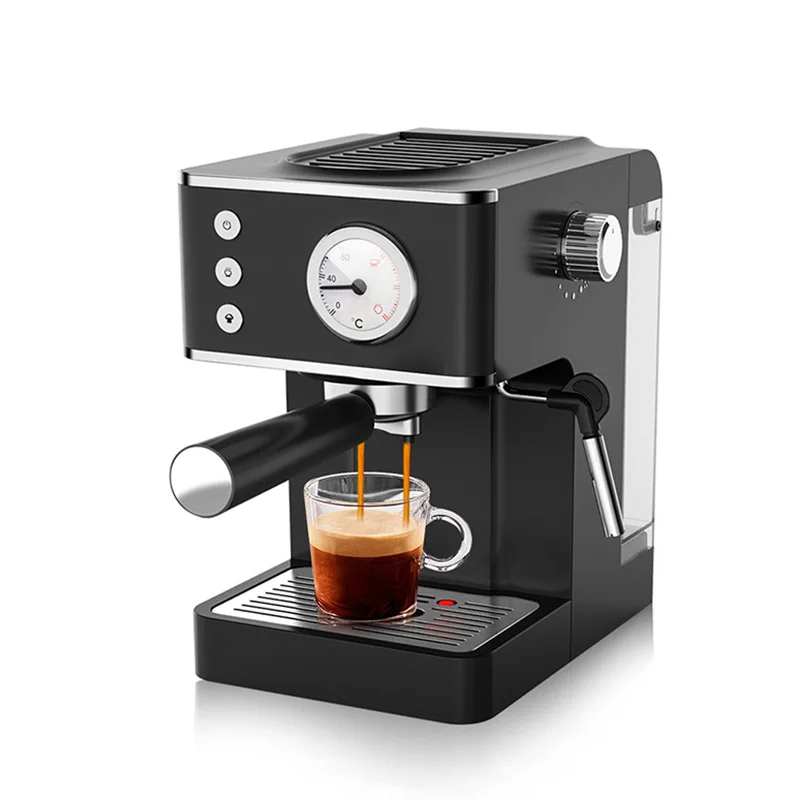 Italian Semi-Automatic Coffee Maker Household Concentrated Steam Frothing 20Bar 1.2L Desktop Espresso Machine With Pressure Gage 6