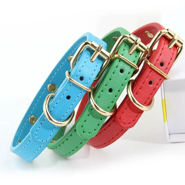 Cute Cat Collar Soft Leather Pet Collars For Small Dog Kitten Puppy Necklace Cat Accessories  Star Moon Rivets Decoration XS-M 2