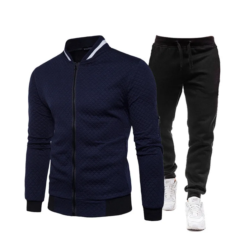 Azul marino - Chándal Chaqueta Casual 2 Pcs para Hombre