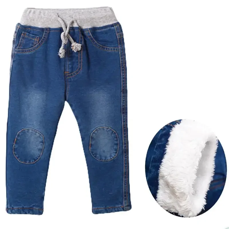 

Kids Jeans Time-limited 2023 New Baby Boys Clothing Thicken Winter Warm Cashmere Children Pants Wild Little Feet 1-6y