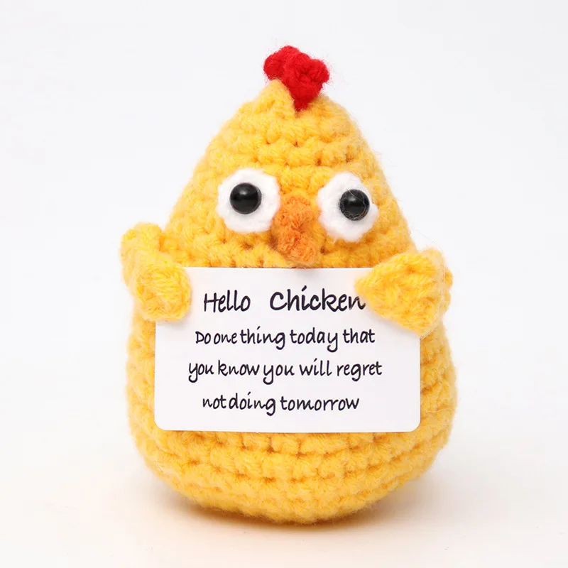 Plush Toy New Positive Energy Potato Hug Pocket Mini Handmade Plush Wool Knitting Doll with Card Funny Christams Gift Home Room Decoration