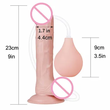 Realistic Squirting Dildo Ejaculating Dildo with Enema Bulb,Big Anal Dildo Strap on Huge Dildo Suction Cup Dildo 2