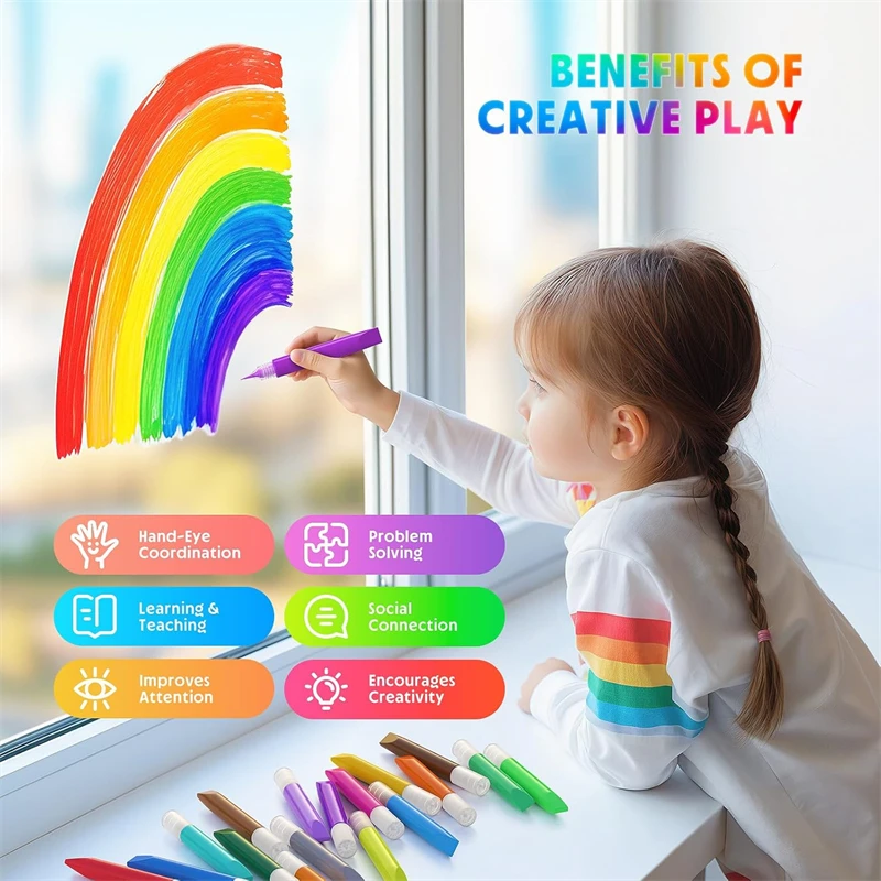 48 Pcs Suncatcher Paint Pens Kids Stained Glass Window Art Paint Pens Suncatcher Crafts Sets 10ML Each 24 Colors permanent marker pen marker pens color marker pens permanent marker permanent markers pen marker paint marker pen markers pen marker pen art marker pens