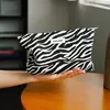 DJDF Black & White Zebra Stripes Women's Cosmetic Bag Polyester Skincare Storage Portable Travel Toiletry Bag Large Capacity 1