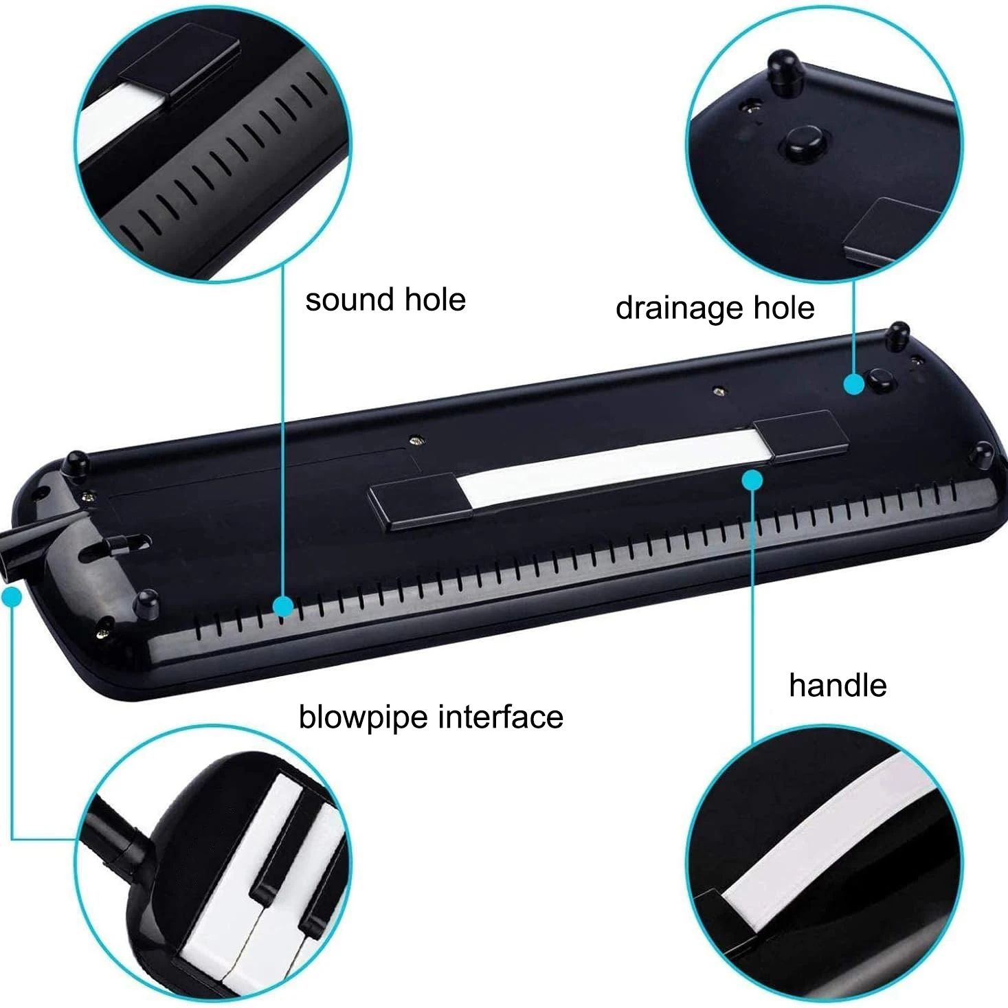 Portable 32-Key Melodica with Carrying Bag and Mouthpiece