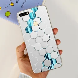 Cute Cartoon Clear Phone Case - Silicone Back Cover for Y7 Prime 2018 (Capa-779)