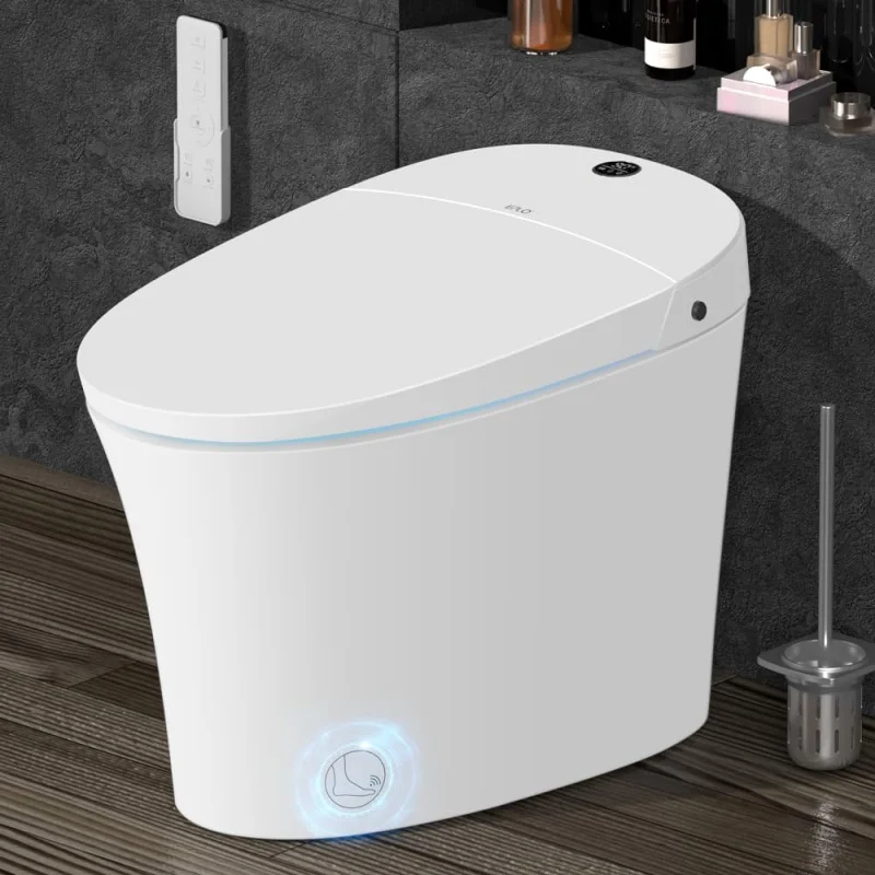 

Smart Toilet, Toilet Pump Assisted, Blackout Flush,Heated Seat,Dual Auto Flush,Warm Water,Foot Sensor Operation,Modern Tankl