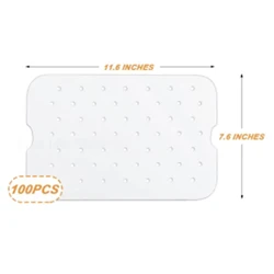 Non-Stick Perforated Air Fryer Parchment Paper Liners (100Pcs White)