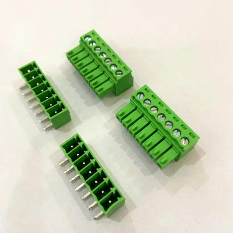 Plug-in terminal block KF2EDGK-pitch 3.5MM 2P 3P 4P ~ 24P Phoenix terminal curved needle seat 10sets
