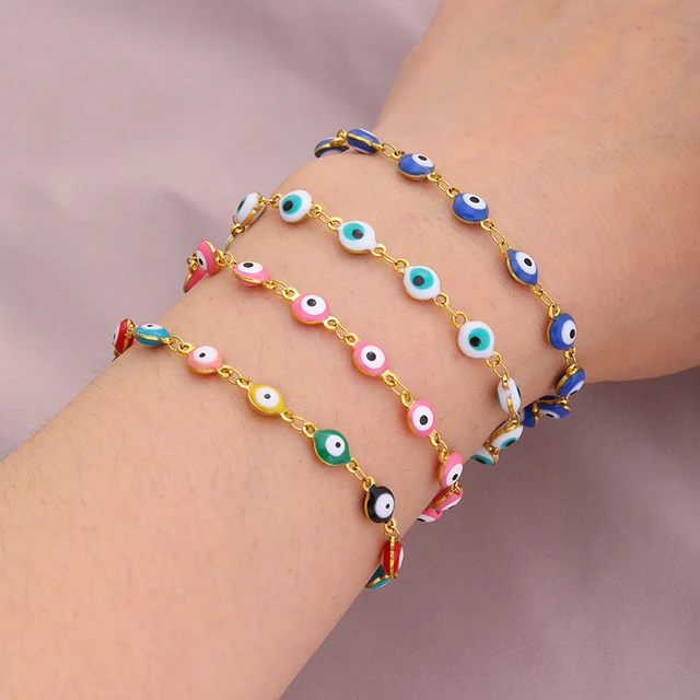 Trendy A/C/M/Z Letters Blue Evil Eye Bracelet For Women Shiny Lucky Turkish  Styles Rhinestone Bracelets Female Fashion Jewelry - AliExpress