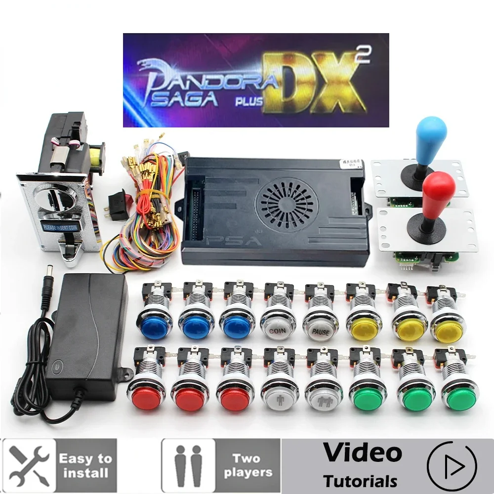 9800 In 1 Pandora Saga Dx Kit Copy Sanwa Joystick,Chrome Led Push Button Gettoniera Fai Da Te Arcade Machine Cabinet Con Tutorial