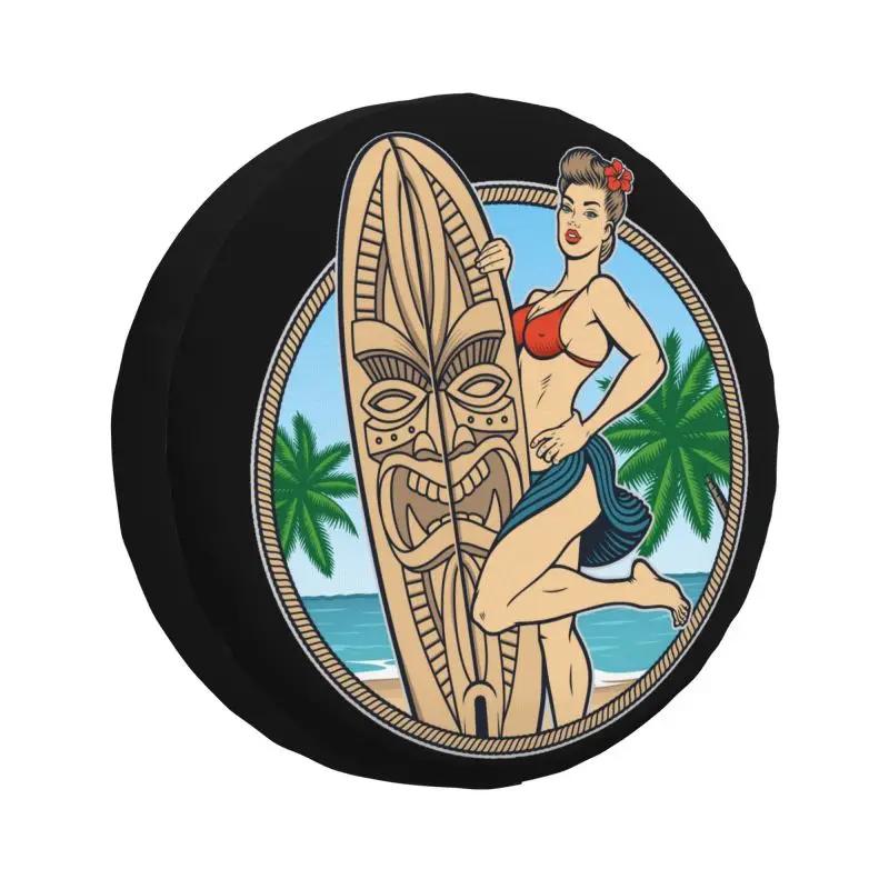 

Summer Girl Surfing Tire Cover 4WD 4x4 Trailer Beach Surfer Spare Wheel Protector for Honda CRV Car