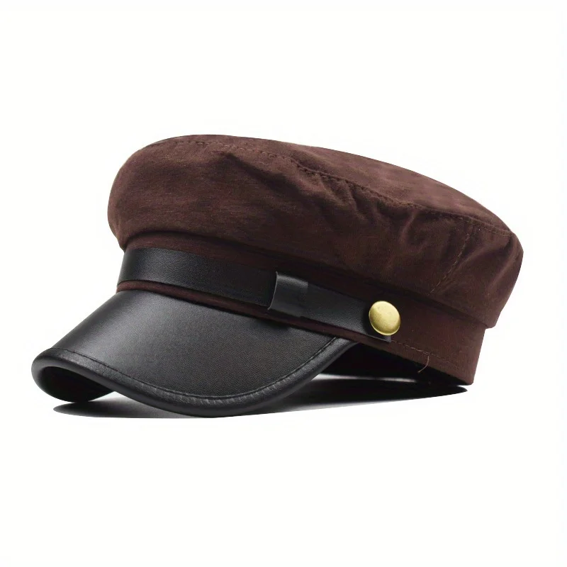 Unisex Pu Leather Duckbill Hat Fashion Trend Military Hat For Man's and Woman's Versatile Breathable Tourism Outdoor Newsboy casual hat newsboy cap newsboy hat breathable hat