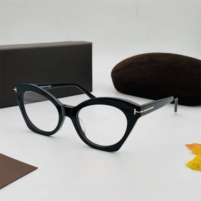 

High Quality TF Cat Eye Optical Eyeglasses Frames Women Acetate Reading Myopia Prescription TF5456 Eyeglasses Frame clear lenses