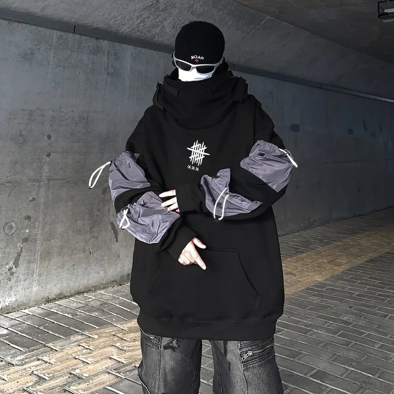 Stile Americano High Street Vibe Style Top Donna Felpe Con Cappuccio Maschile Cappotto Ruffian Shark Mouth Maglione Riflettente Design Di Nicchia