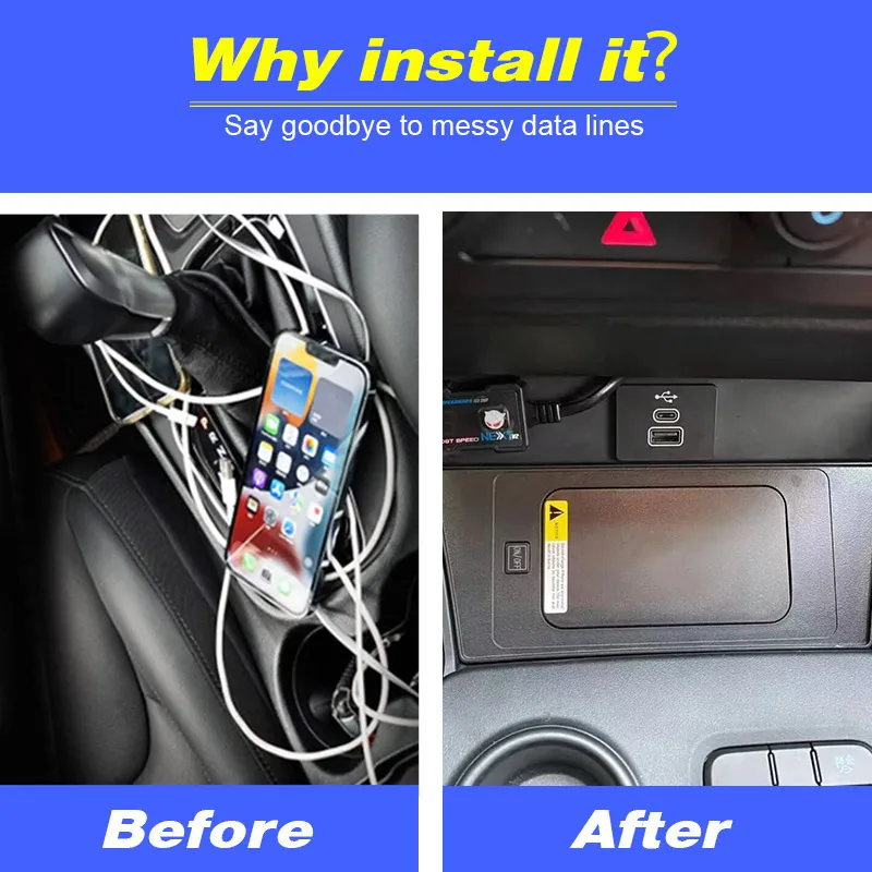 For Ford Ranger 2023 2024 Car Wireless Charger 15w Fast Cell Phone