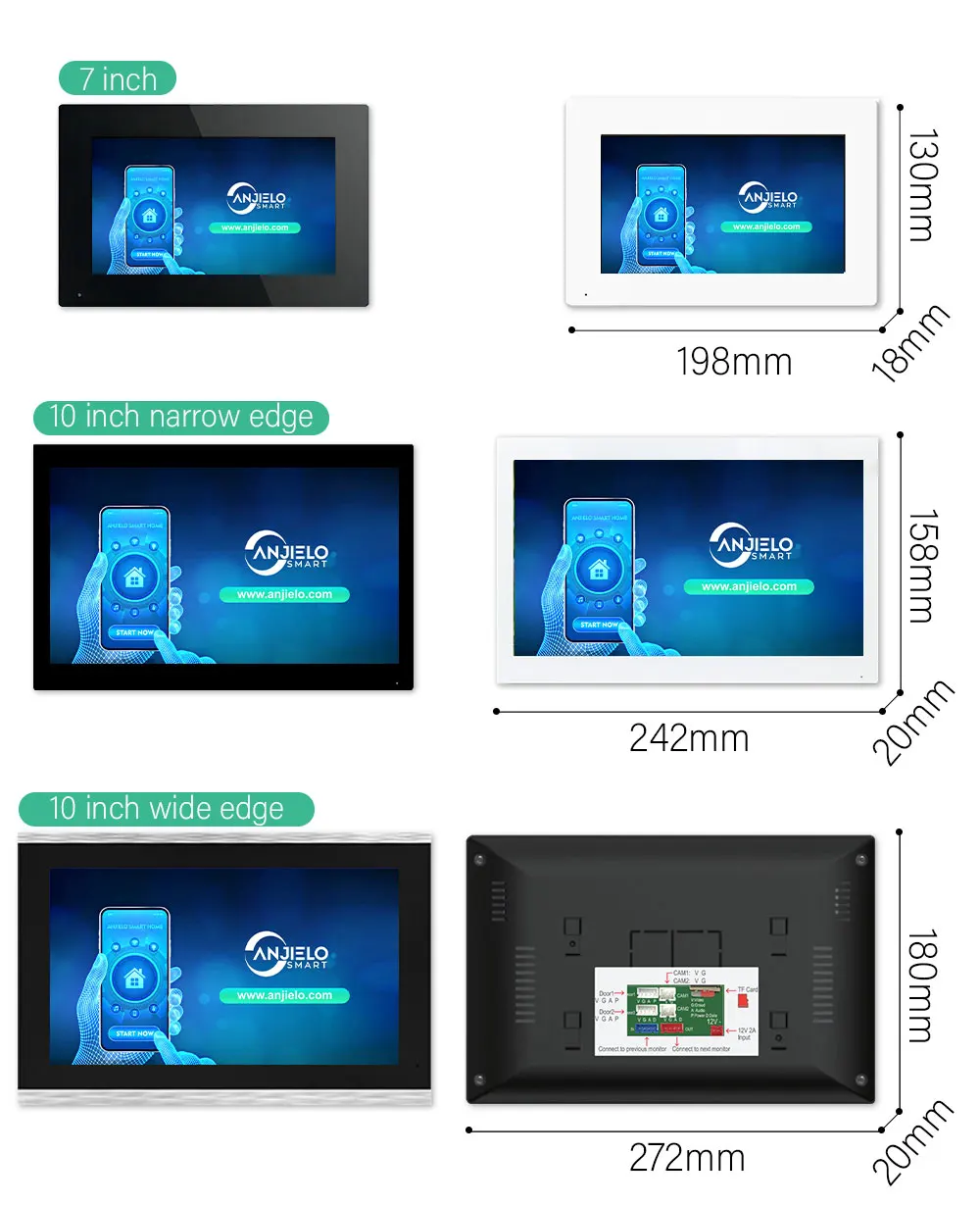 ANJIELO 1080P TUYA Smart Video Doorphone Lock Set Video Intercom system for Home