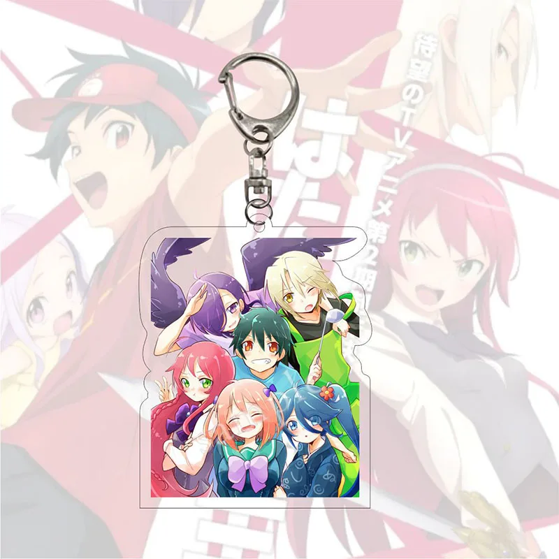 Anime The Devil Is A Part-Timer Keychain Maou Sadao Yusa Emi Sasaki Chiho Cosplay Acrylic Pendant Keyring Collections