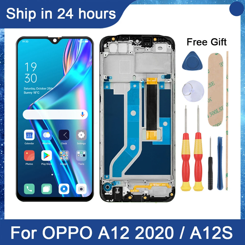 AiNiCole 6.22'' For OPPO A12 LCD Display Screen Touch Digitizer Assembly For oppo a12 lcd for oppo a12s lcd With Frame Replace
