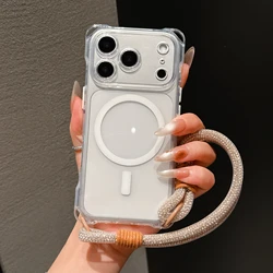Premium Hanging Strap Phone Case - Anti - Drop, Magnetic Attachment, Superior Protection - iPhone 17 Pro (Clear)