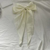 Women Elegant Bow Ribbon Hair Clip Fashion Solid Satin Spring Clip Simple Bowknot Hairpins Barrettes Hair Accessories for Girls 4