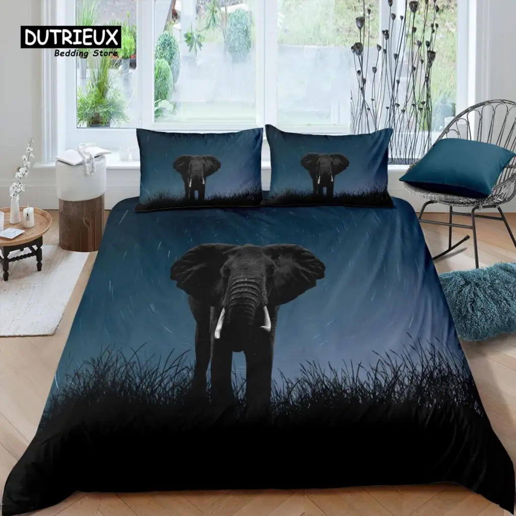 

Home Living Luxury 3D African Elephant Bedding Set Duvet Cover Pillowcase Kids Bedding Set Queen and King EU/US/AU/UK Size