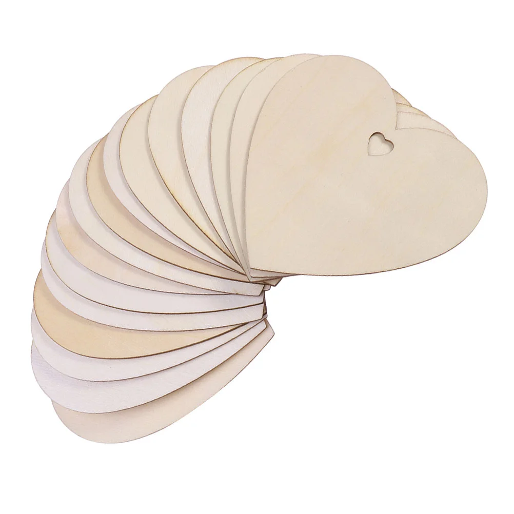 

100mm Unfinished Wooden Hearts Blank Wood Slices DIY Crafts Wooden Circle Discs for Christmas Painting Wedding Decor