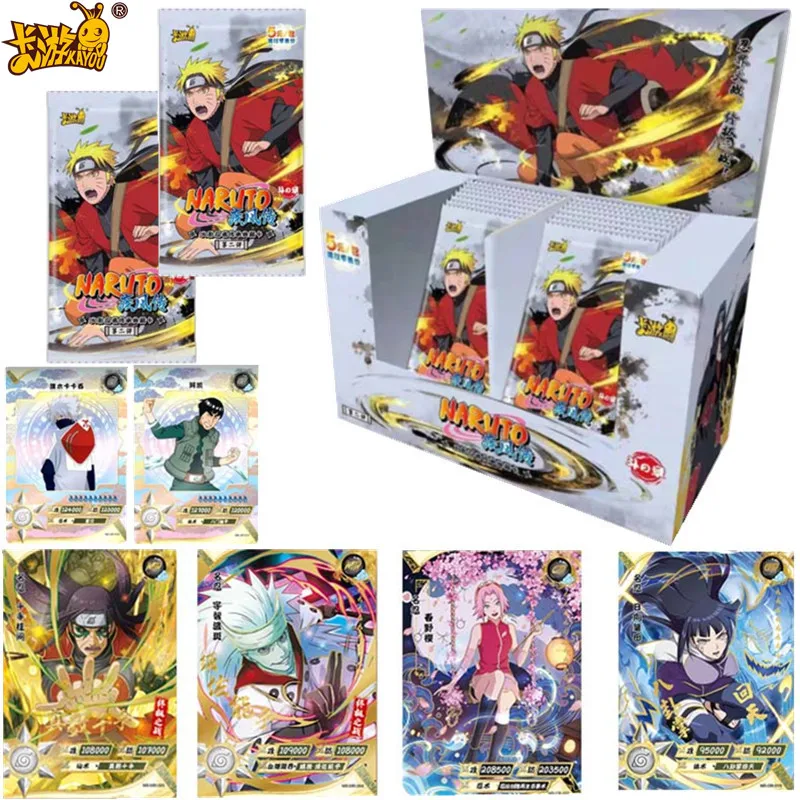 Carte Kawou Naruto Uzumaki Uchiha Sasuke Tcg Carte Coleccionado De Cartas 100-180 Pezzi Carta Per Scatola Carte Da Gioco Per Regalo Per Bambini