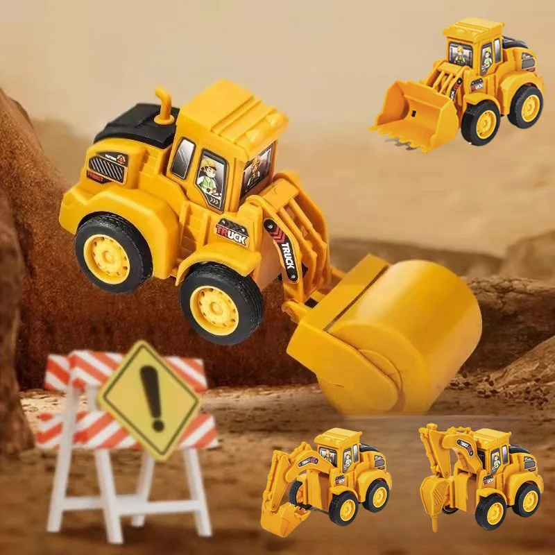 Inerciální hračky pro auta Strojírenství Model vozidla Lis na auta Posuvné Bagr Buldozer Děti Vzdělávací Stavební Automobily