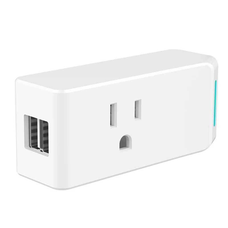 

1 PCS Tuya Wifi Smart Socket Appliances Timing Function With 2 USB Ports APP Work For Alexa Google Home Voice Control US Plug