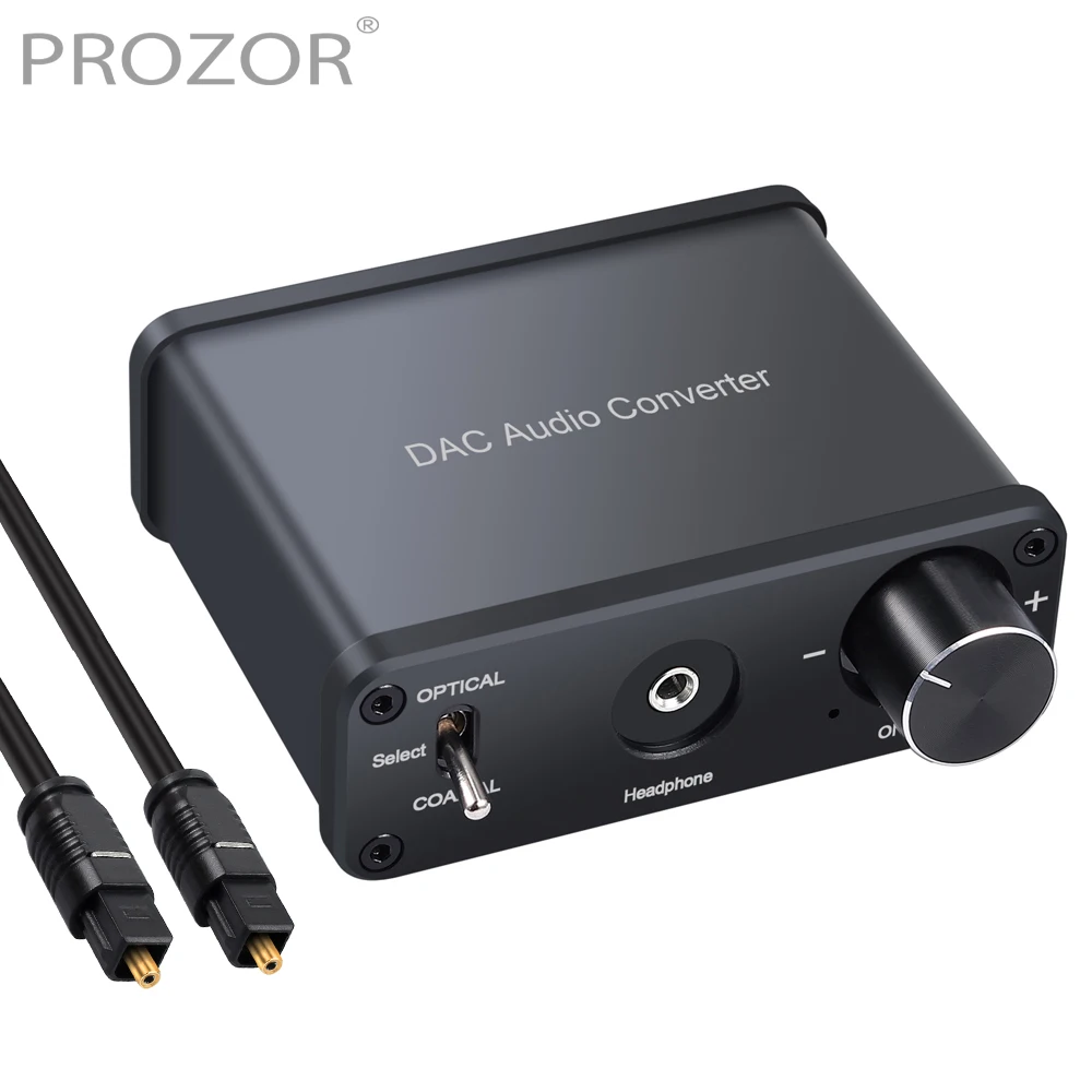 Portta Audio Converter DAC Digital Coaxial or Toslink to Analog Stereo Audio R/L 3.5mm Converter Adapter Support PS3/4 XBox Sky HD Plasma Blu-ray Home Cinema Systems AV Amps Apple TV 