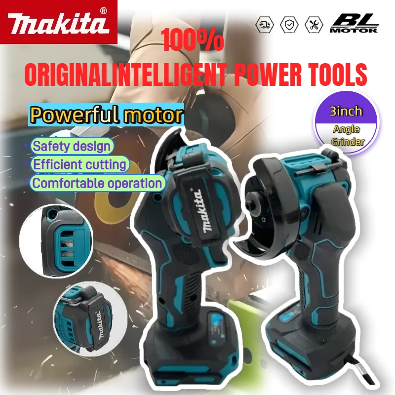 Makita 3 pouces 18V batterie sans brosse Mini meuleuse d'angle électrique coupe compacte sans fil hors outil Machine de découpe avec affichage LED