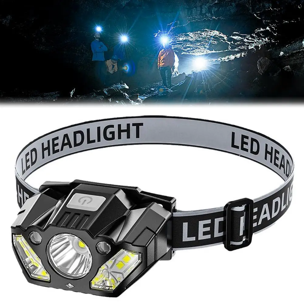 

Powerful Led Light Sensor Light Type C Rechargeable Lamp Torch Flashlight Waterproof For Camping Hik W4c3