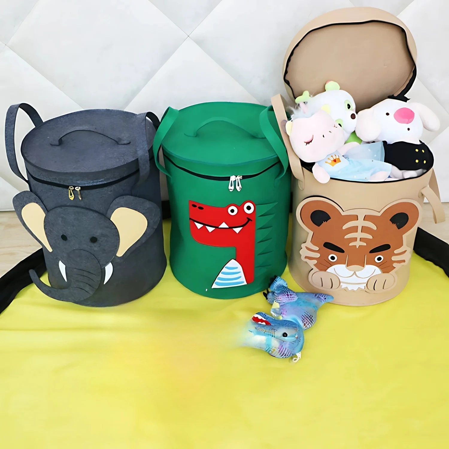 Animal Pattern Storage Basket,Covered,Foldable Toy Storage Box,Large Capacity Dirty Cloth Basket,Multifunctional Storage Basket
