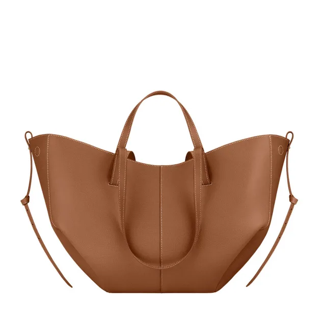 Women's Luxury Cowhide Large Capacity Tote Bag Fashion Trends Pleated Hand-held Shoulder Bag Purses And Handbags 1