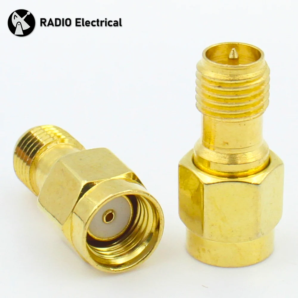 

RF Coaxial Coax Connector Adapter RP-SMA Male to RP-SMA Female Slide-on Push-on RF Coaxial Converter Straight New Brass