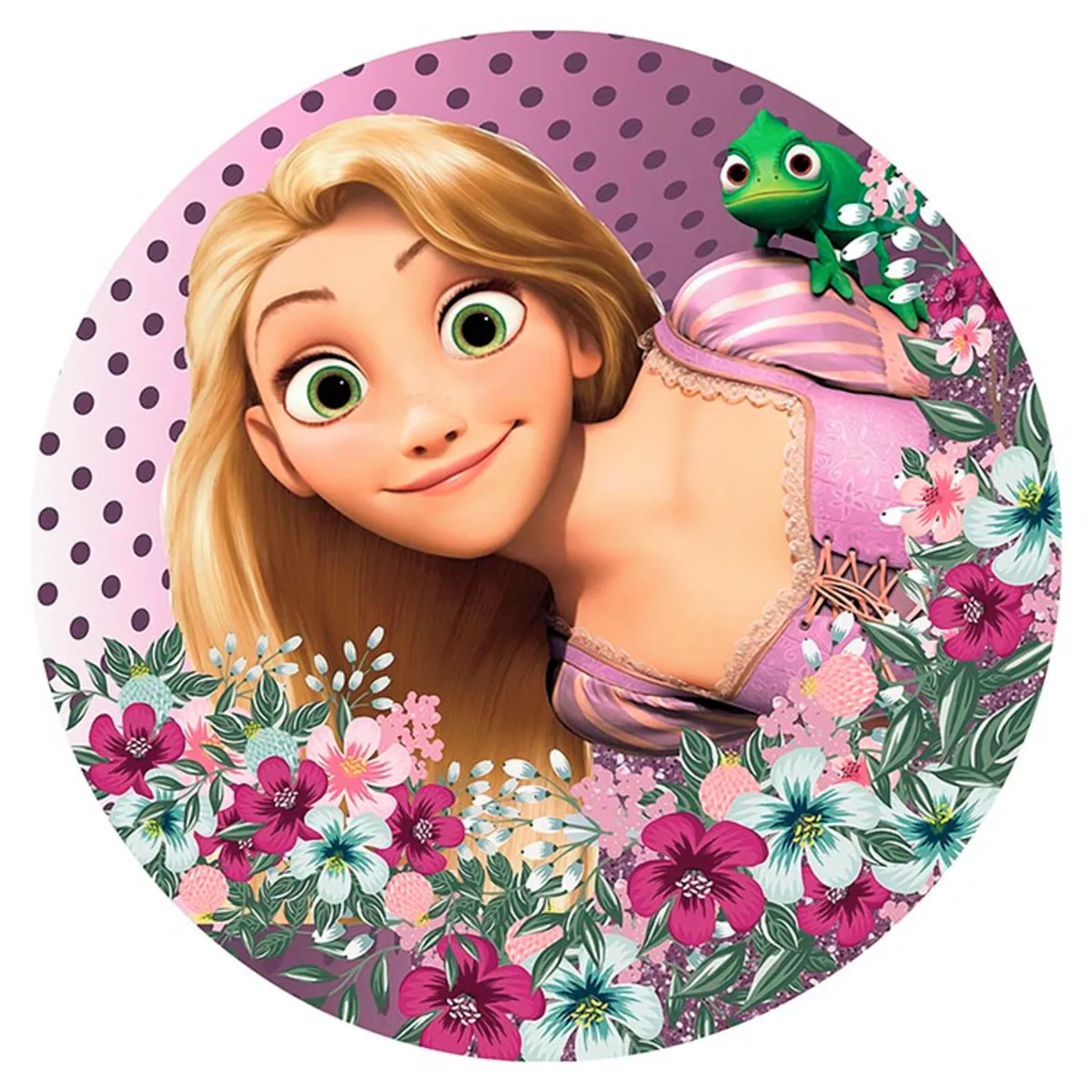 Toile de fond ronde princesse raiponce blonde pour fille, décor joyeux  anniversaire, couvertures de bannière de Table de bonbons - AliExpress, image size:1200x1200