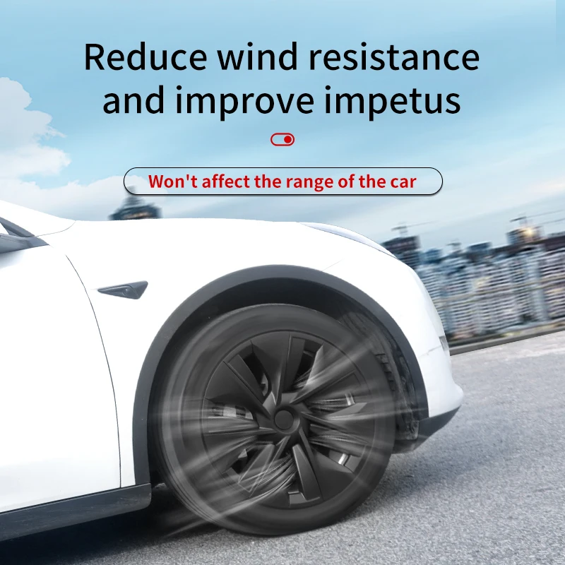 Hubcaps Design for Tesla Model Y（-） 4PCS 19Inch Gemini Wheel Cover Cap Automobile Wheel Cover Replacement Accessories