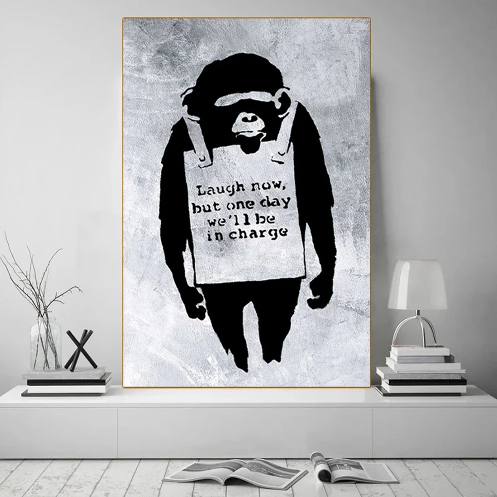 Urban Graffiti Abstract Art Canvas - Girl With Balloon Wall Decor