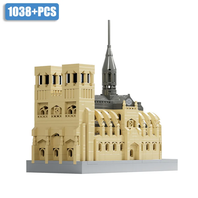 thumbnail image 1 of 2023 Nueva ciudad MOC Arquitectura clásica Mini tamaño Bloques de construcción DIY Catedral Notre-Dame Torre de París Torre Big Ben Ladrillos Juguetes, 1 of 5